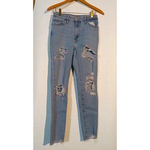 Levis 721 Jeans Size 28 Destroyed High Rise Skinny Stretch Raw Cut 26 x 28.5